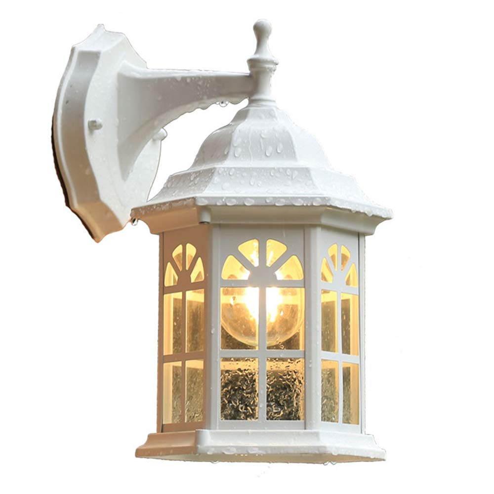 HELCEKOU Vintage Outdoor Wall Lantern Light Waterproof for Home Garden Lighting with 60W E27 Bulb White Color.