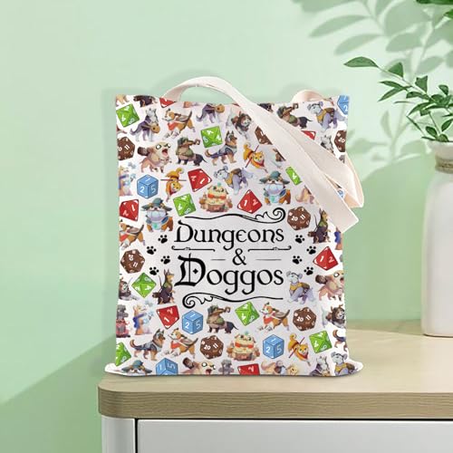 Sac fourre-tout Doggos Throwing Dice le cadeau parfait pour rôliste passionné et fan de chiens