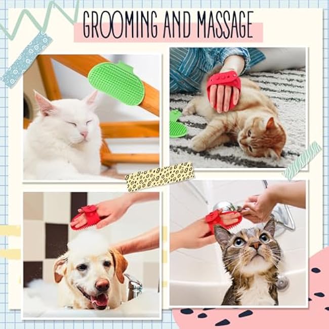 Maxdot 8 Pcs Cat Self Groomer Brush Adjustable Rubber Cat Combs for Indoor Corner Kitten Face Scratcher Massager Bathing Brush, 4 Colors-AFfQVMbu