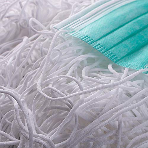 DJDZ 55 Yards 1/8 inch White Elastic Cord/Elastic Band/Elastic Rope/Elastic Strap/Bungee/Heavy Stretchy Ear Tie Rope Handmade String for Sewing (55 Yard)