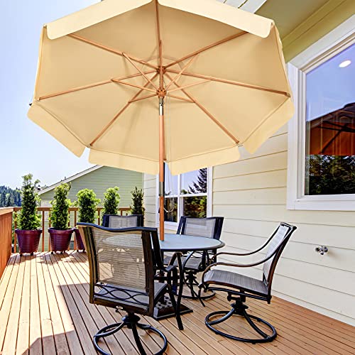 GIANTEX 3 m parasols voor buiten, 2-in-1, kantelbaar, afsluitbaar, 8 lamellen, 48 mm, met zonneklep voor regen en zon… - Afbeelding 7