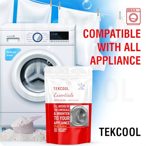 Image of TEKCOOL Washing Machine Cleaner, Descaler for Washing Machine Front Load and Top Load, Washing Machine Cleaning Powder, Descaling Powder for Washing Machine (Red, Pack of 6).