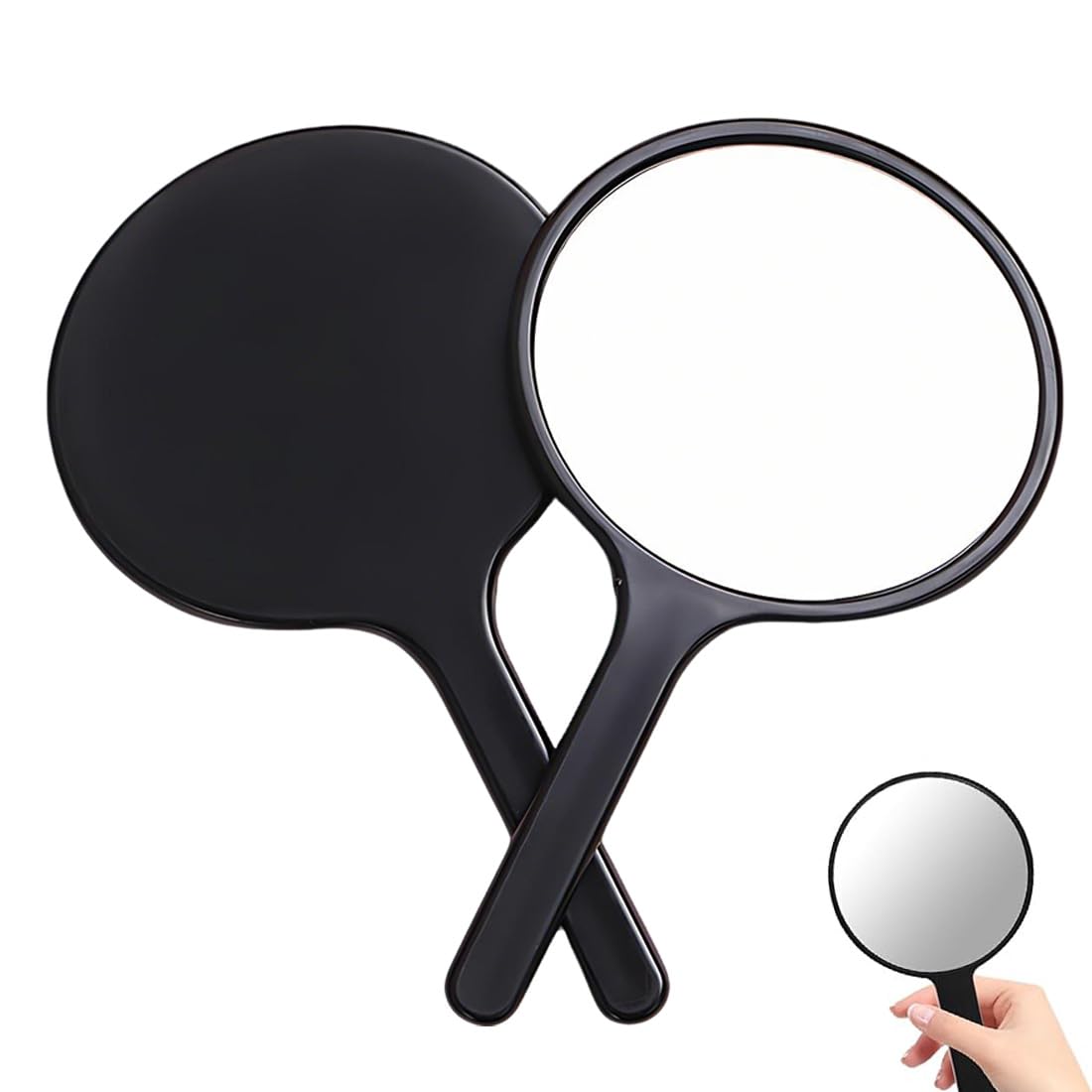 Specchio Con Manico, Specchio Portatile Professionale, Specchio Cosmetico Forma Rotonda, Sostenibile E Durevole, Perfetto Per Radersi O Applicare Il Trucco