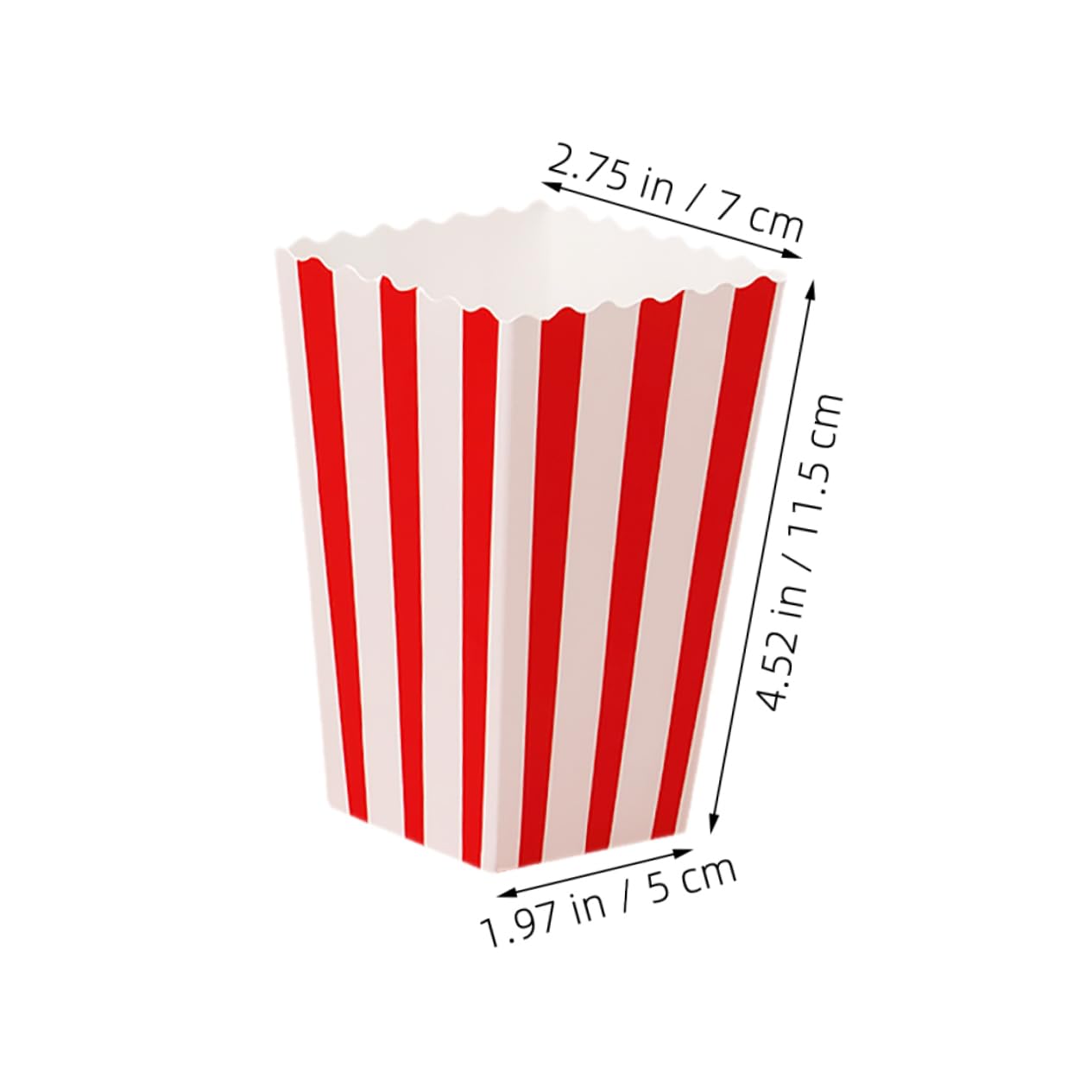 Healifty 60pcs Red and White Striped Snack Boxes and Parties Popcorn Containers for Events Bulk Packaging for Concessions