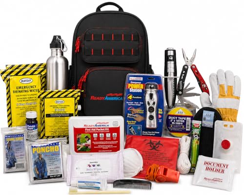 Ready America 72 Hour Elite Emergency Kit, 1-Person, 3-Day Backpack, Includes First Aid Kit...