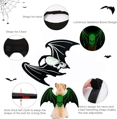 LIBRNTY Haustier Fledermausflügel,Halloween Haustier Kostüm,Katze Hund Fledermaus Kostüm,CHundekostüme,Dekoration,Schwarze Bekleidung für große Katzen Hunde(Neues Upgrade im Jahr 2025 schwarz,groß)