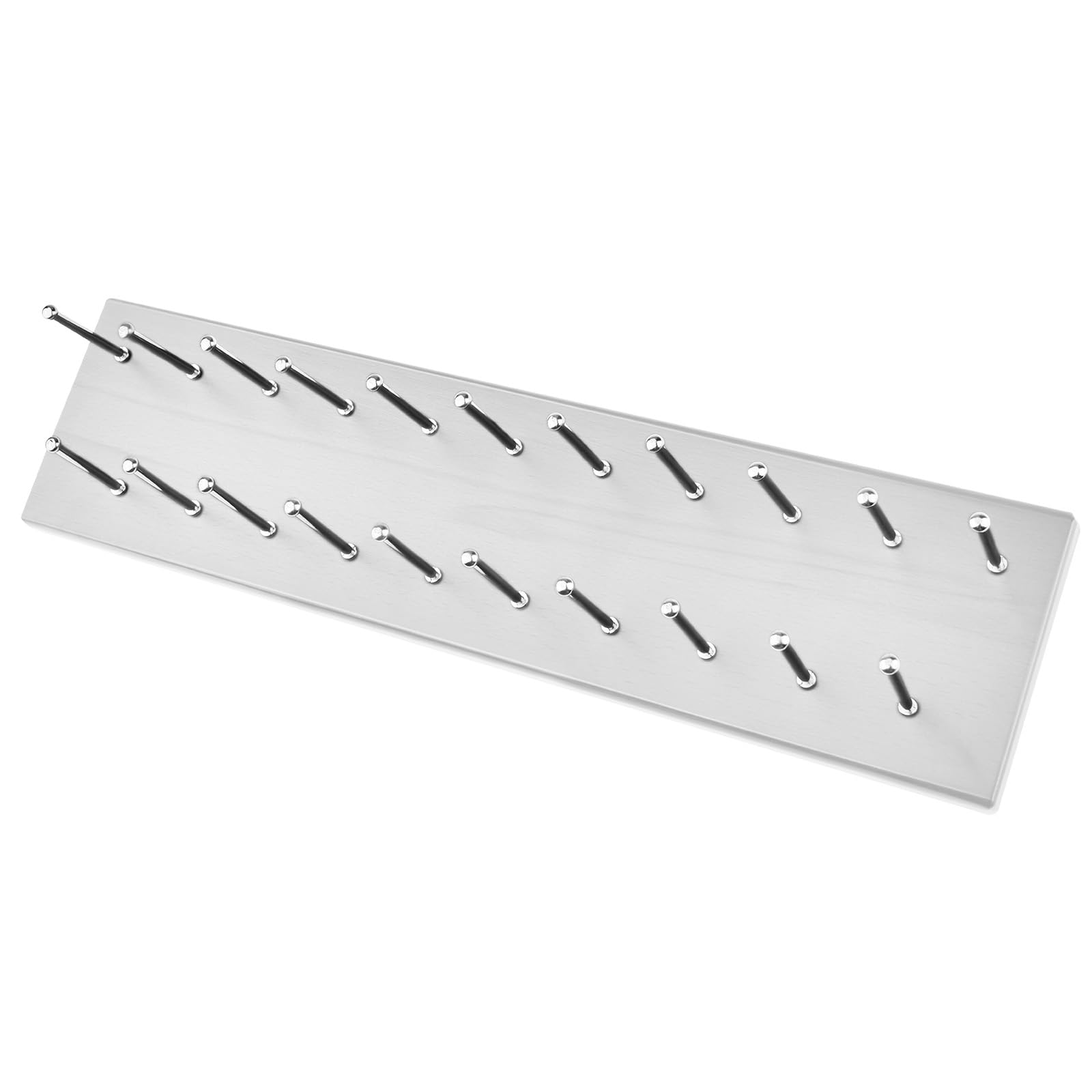 Appendiabiti da parete, in legno, per armadio, con 21 ganci cromati, organizer per cinture, cravatte, sciarpe, colore bianco