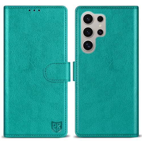 Image of ZZXX for Samsung Galaxy S25 Ultra Wallet Case with [RFID Blocking] Card Slot Kickstand Magnetic Closure Leather Flip Fold Protective Phone Case for Galaxy S25 Ultra 5G Case Wallet(Lake Blue-6.8 inch)