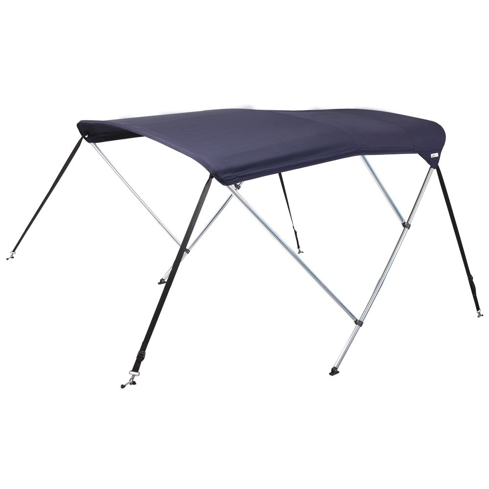 Oceansouth 3 Bow Bimini Top with integrated storage boot (Blue, Width 1.7m - 1.9m) Bows Frame Sun Shade Boat Waterproof Cover Boot Storage Strap Giant Bow Large Big Fishing