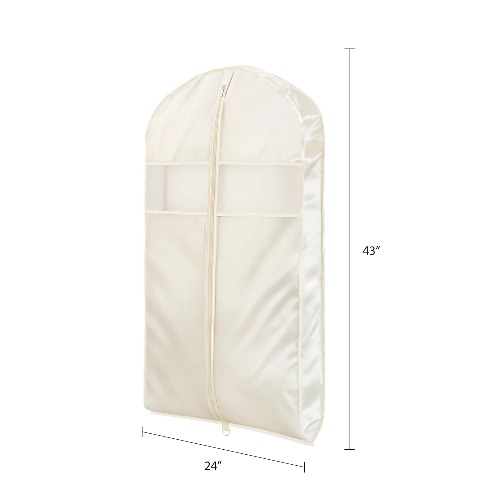 Univivi Super Soft Satin Hanging Garment Bags, 43" Suit Bags with Zipper, Suit Cover Garment Bags with Gussets - Image 3
