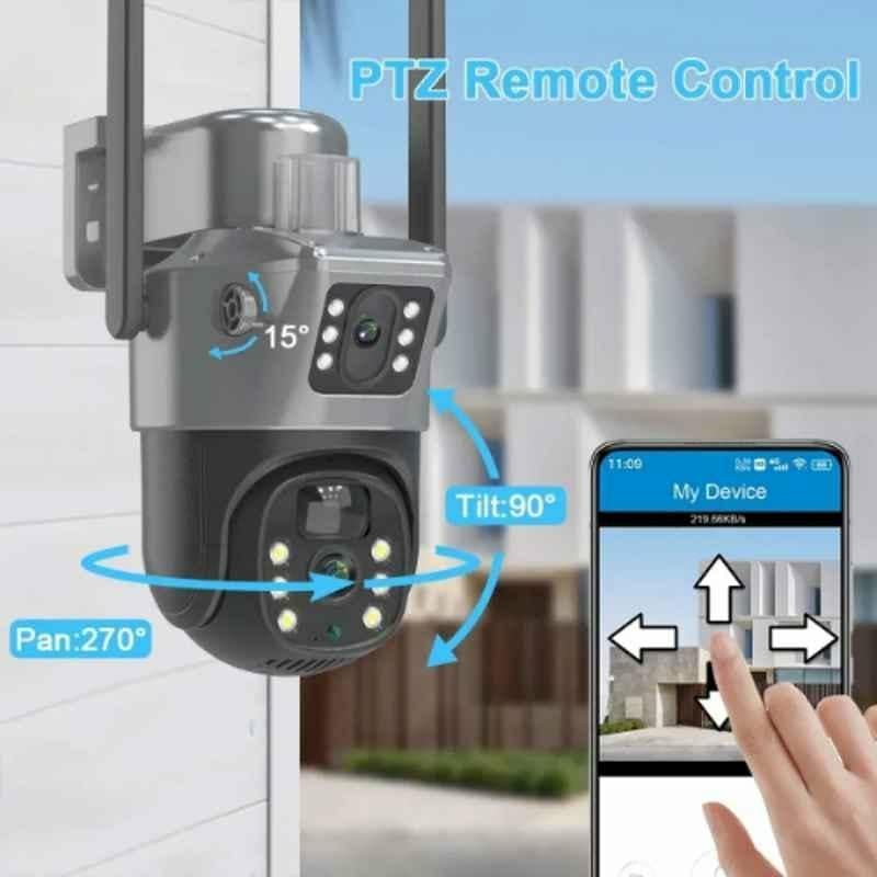 Image of TP PLUS 4MP Solar Powered 4G PTZ Security Camera | 360 Pan Tilt | Outdoor CCTV Camera with Night Vision | Motion Detection | Two-Way Audio & Dual Antenna with Mobile App Control (Dual Lens Solar New)