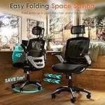 GABRYLLY Ergonomic Office Chair, High Back Home Desk Chair with Headrest, Flip-Up Arms, 90-120° Tilt Lock and Wide Cushion, Big and Tall Mesh Chairs for Man Woman, Black Task Chair - Image 3