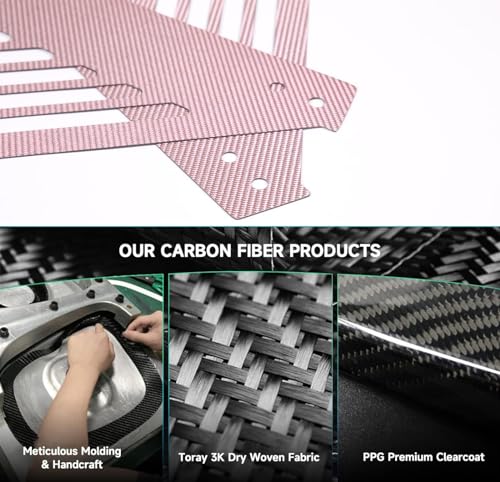 Image of TOYCIDFG Engine Bay Panel Cover Compatible with C8 Corvette 2020-2025 Left Right Splash Shield Oxidation Case Guard Aluminium Interior Body Part Accessories (Carbon Fiber-Pink)