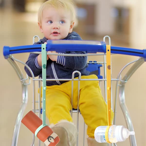 Miniatura 4 de Correas de juguete para bebé, 2 clips de silicona para chupete, soporte para biberón manos libres, correas ajustables y elásticas para cochecitos,