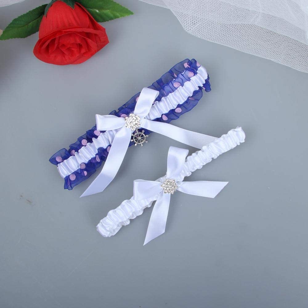 Regali di Nozze per la Sposa Giarrettiera, Accessori da Sposa da Sposa Decorazione Gamba Passante per Le Gambe Cintura in Pizzo Elasticizzato Giarrettiera-Bianco 5pcs_L, Pretty Little Gifts
