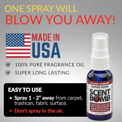 Image of Scent Bomb Air Freshener Spray, Long-Lasting Odor Eliminator - Effective Deodorizer for Home & Car, Fresh Room Spray for Kitchen, Bathroom & Smell Neutralizer - 1 oz Pack of 4, Gardenia Scent