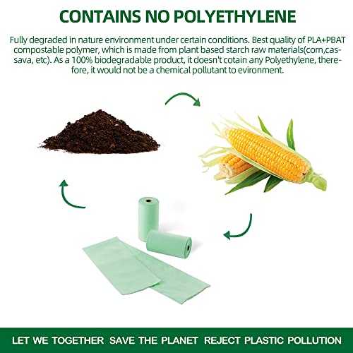 BIOFAMI 100% Biologisch Abbaubare Hundekotbeutel, 300 Beutel, Kompostierbaren Materialien auf Maisstärke-Basis, Umweltfreundlich, Unparfümfrei, EN13432 OK Compost Home und US-BPI Zertifizierung
