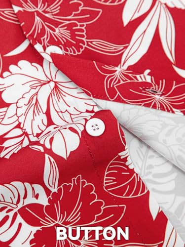 Image of Yoimira Hawaiian Shirts for Men, Print Mens Casual Short Sleeve Button Down Shirts Floral Aloha Beach Shirt