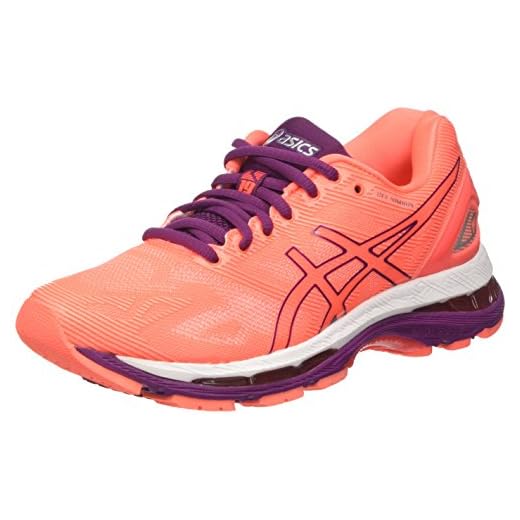 Asics Gel-Nimbus 19, Zapatillas de running Para Mujer, Naranja (Flash Coral/Dark Purple/White), 37 EU
