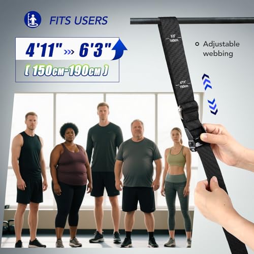Image of ALongSong Pull Up Assistance Bands with Foot Support Pedal - Upgraded Heavy Duty Resistance Bands Adjustable Weight /Height with 80Lbs Bands&Measured Strap for Strength Training Home Gym