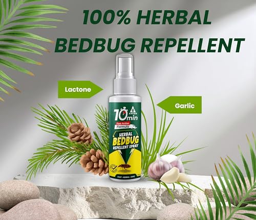 Image of Amish Herbal Bedbug Spray 100ml | Powerful Bed Bugs Repel Spray for Bed, Mattress & Furniture | Organic Khatmal Repellent for Home | Odorless Herbal Pest Control
