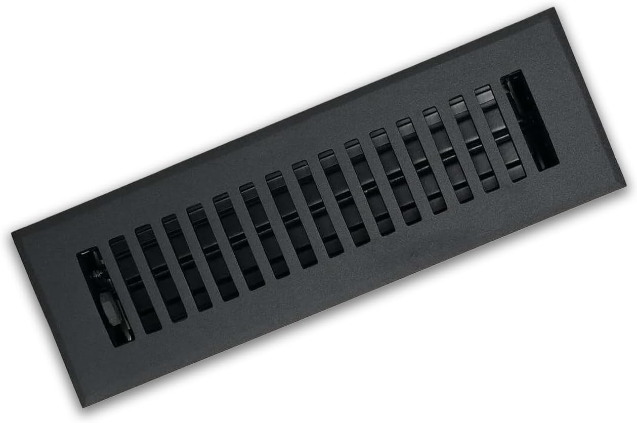 Madelyn Carter Contemporary Style Vent Cover with Damper, 2x12 Matte Black