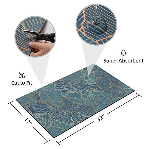 Yihouse Bath Mat Rug-32"X17" Thin Quick Dry Bathroom Rugs Non Slip Super Absorbent Rubber Mat Washable Shower Mat For Bathroom Floor Sink Bathtub Innovative Bathroom Mat #TOP1