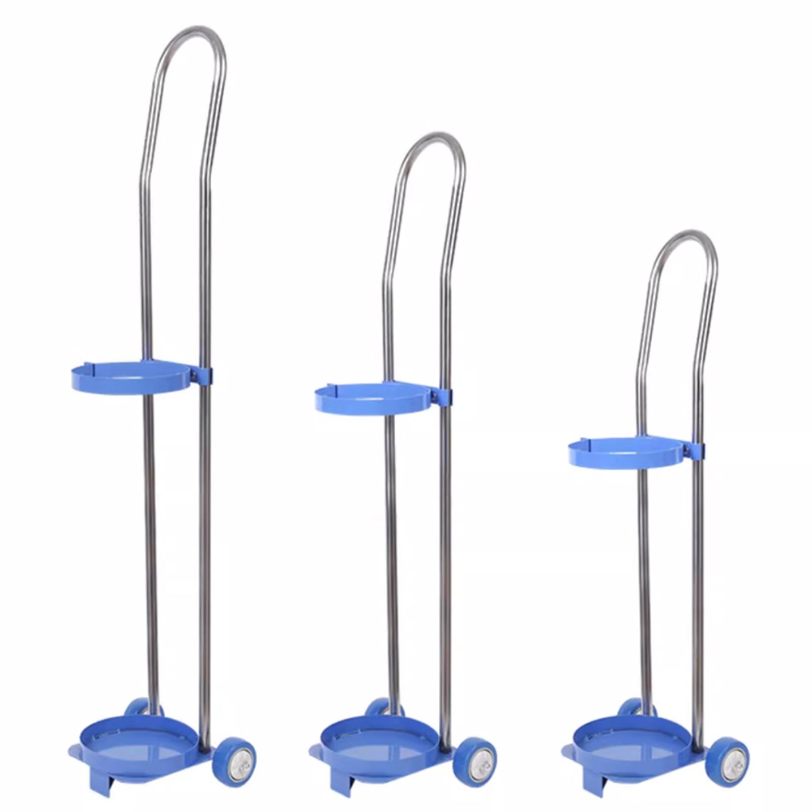 Generico Carrello portabombole in Acciaio Inossidabile con Ruote per cliniche, Case di Cura, Laboratori e fabbriche - Supporto Fisso Resistente con 2 Ruote - Soluzione per Lo stoccaggio di bombole Me