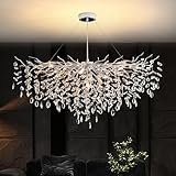 Design unique: Ce Luxe Lampe à Pendentif en Cristal s'inspire des branches d'une forêt. Les branches métalliques, multicouches et électroplaquées, arborent un éclat délicat. Associées aux feuilles de cristal K9, Lustre en Cristal la haute transparence du métal assure une réfraction lumineuse optimale, répondant ainsi aux exigences esthétiques d'une œuvre d'art et à la fonction d'éclairage d'une lampe.