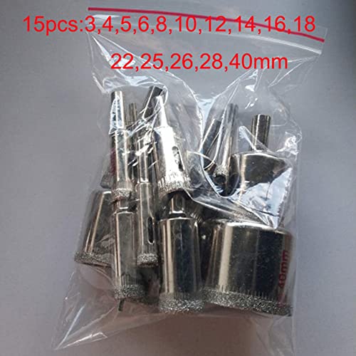Juego 15 Piezas Broca Diamante 3-40mm para Cerámica miniatura 2