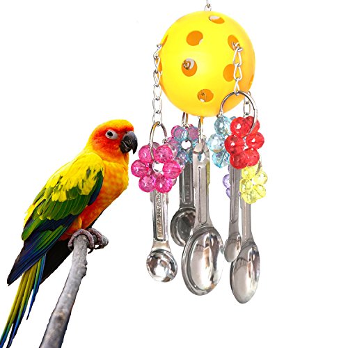 BWOGUE Spoon Pull Bird Toys with Sweet Sound for Parrot Cage Toys African