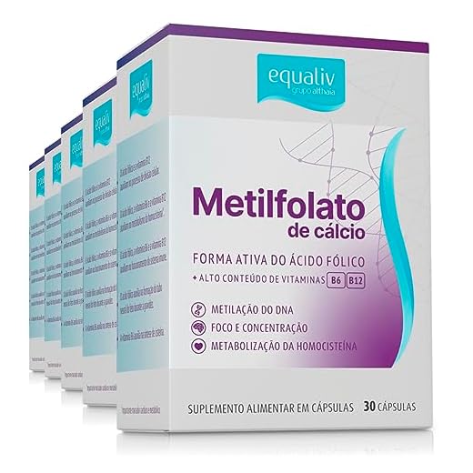 Kit 5 Metilfolato de Cálcio Equaliv 30 cápsulas