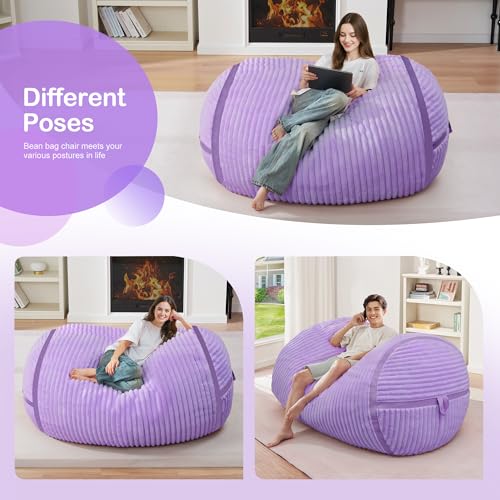 Image of 4FT Bean Bag Chair 4'Big Bean Bag Chairs with Adults, Large Beanbag Chair