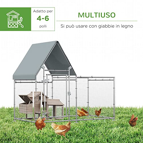 PawHut Recinto per Galline con Telo Impermeabile