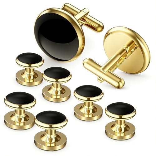 Image of Lictin Cufflinks for Men, Men's Tuxedo Studs and Cufflinks Set