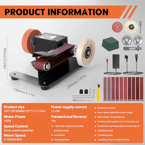 Mini Electric Belt Sander, Upgrade 7 Adjustable Speed Electric Belt Sanding Machine with Full Set of Accessories, Multifunctional Bench Polishing Grinder for DIY Woodworking Metal Making(UK Plug) 7 Mini Electric Belt Sander, Upgrade 7 Adjustable Speed Electric Belt Sanding Machine with Full Set of Accessories, Multifunctional Bench Polishing Grinder for DIY Woodworking Metal Making(UK Plug) - Image 7