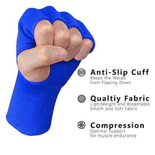 Wyox Boxing Hand Wraps Mma Gloves Men Women Punching Mitts Boxing Wraps Boxing Gear Kickboxing Wraps Compression (S/M (17-21Cm), Blue) #TOP2
