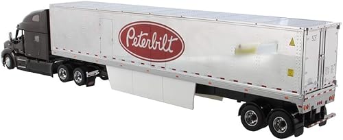 Miniatura 8 de Diecast Masters 150 Peterbilt 579 UltraLoft Day Cab SBFA con 53' Cromado Referencia con Logotipo Peterbilt - Legendario Negro 71071 Transport Series