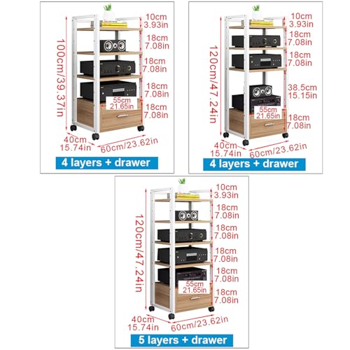 Support multimédia à roulettes universelles et étagère d'angle modulable - 2