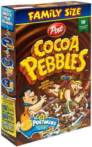 Post Cocoa Pebbles Cereal, 17-Ounce Boxes (Pack of 5)