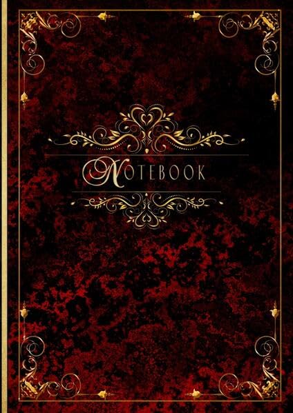 Besondere Premium Vintage Notizbücher / Premium A5 Blanko-Notizbuch im Vintage-Stil - Farbe Rot: Matt Hardcover | Farbdruck auf 90 g/m2 cremeweißem, mattem Papier | 136 Seiten