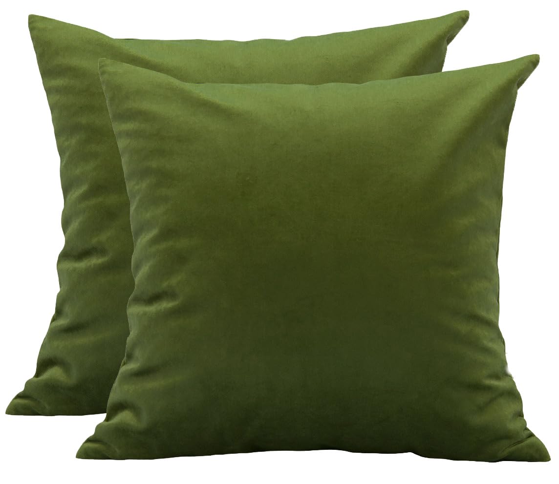 TangDepot 2-Pack Super Soft Velvet Pillow Covers, 20x20 Grass Green — view 23