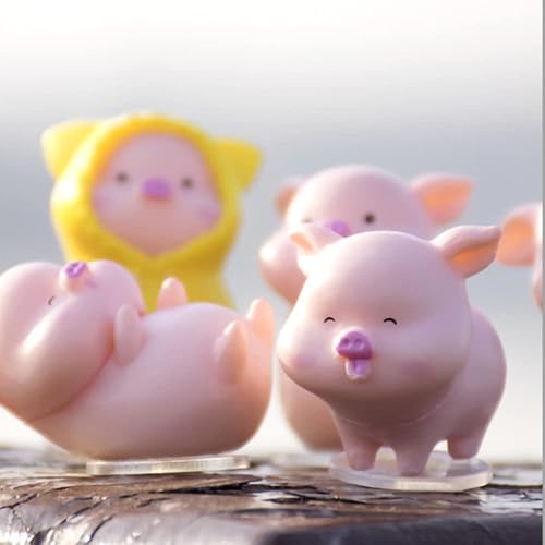 Miniatura 6 de Juego de adornos para salpicadero de automóvil, diseño de caricaturas, diseño de cerdito (paquete de 9)