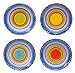 Certified International Tequila Sunrise Canape Plate, 6-Inch, Assorted Designs, Set of 4