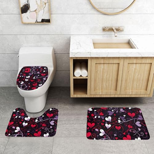 Tapis de bain rectangulaire ensemble toilettes tapis forme U O - 4