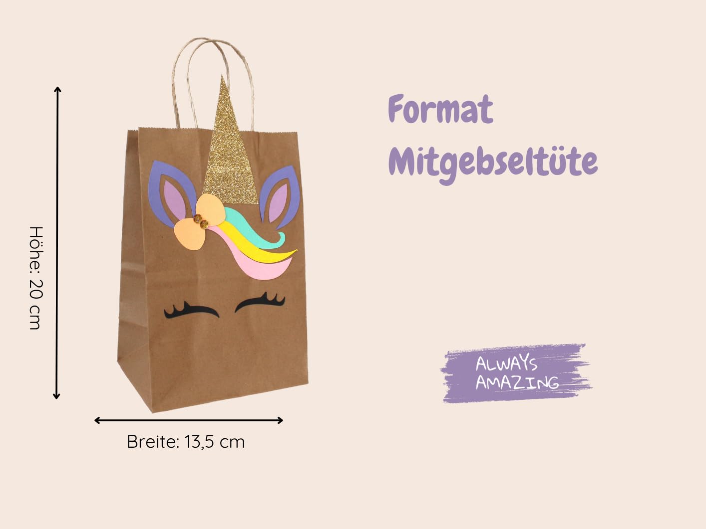 Always Amazing Einhorn Bastelbox Kindergeburtstag -19 teiliges Bastelset-