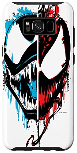 Galaxy S8+ Marvel Venom Carnage Blue Red Half Faces Case #TOP10
