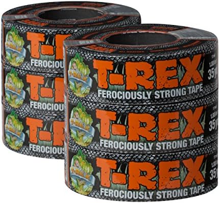 T-REX Ferociously Strong Tape, Duct Tape with UV Resistant & Waterproof Backing for Wood Brick Concrete and More, 35 yd x 1.88", Gunmetal Gray, 6-Rolls (284976)