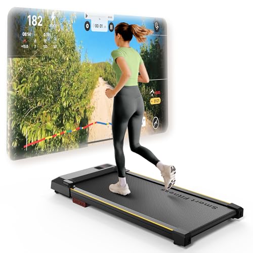 UREVO Smart Walking Pad, Kompaktes Leises Laufband Schreibtisch, mit Sechs-Punkt-Stoßdämpfung,...