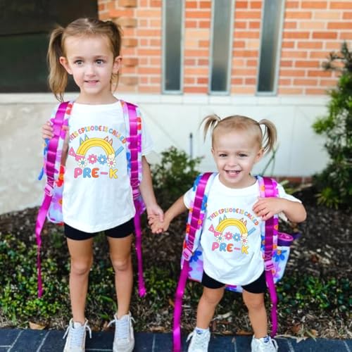 First Day of Kindergarten Shirt：Toddler Boy Girls Back to School Shirt Funny Graphic Short Sleeve Tee Summer Top4